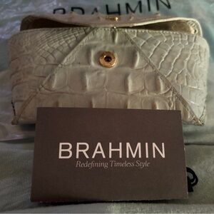 Brahmin Cream Crocodile Embossed Women's Bag